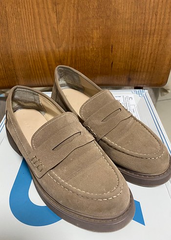 Bej Süet Kadın Laofer Ayakkabı - Görsel 2