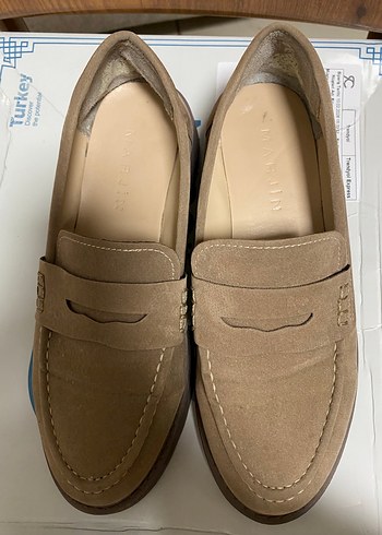 Bej Süet Kadın Laofer Ayakkabı - Görsel 4