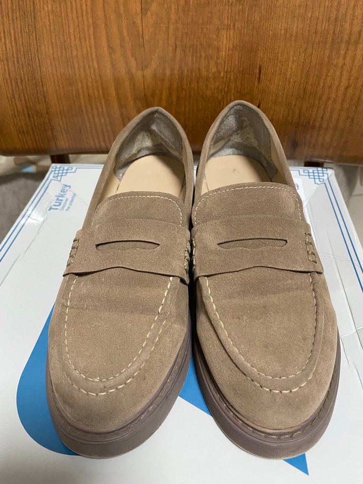 Bej Süet Kadın Laofer Ayakkabı - Görsel 3