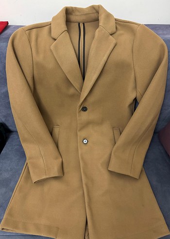 Taba Erkek Süet Düğmeli Midi Ceket - Görsel 2