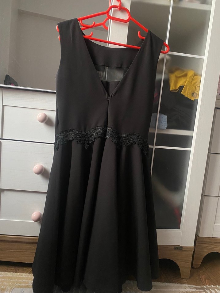 Klasik Siyah Kısa Abiye Elbise - Görsel 5