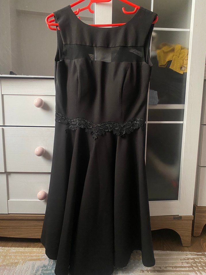 Klasik Siyah Kısa Abiye Elbise - Görsel 4