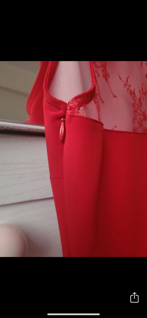 Kırmızı kına gece elbisesi abiye - Görsel 5