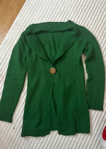 Diğer Siklik Ve Rahatlik Tek Dugmeli Yesil Triko Hirka