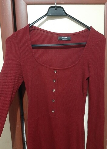Bershka Bershka/M bordo kısa elbise