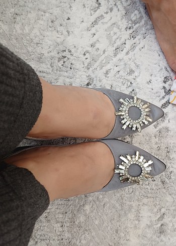 Gri Yılan Desenli Stiletto Topuklu Kadın Ayakkabı - Görsel 3