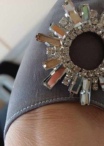 Gri Yılan Desenli Stiletto Topuklu Kadın Ayakkabı - Görsel 2