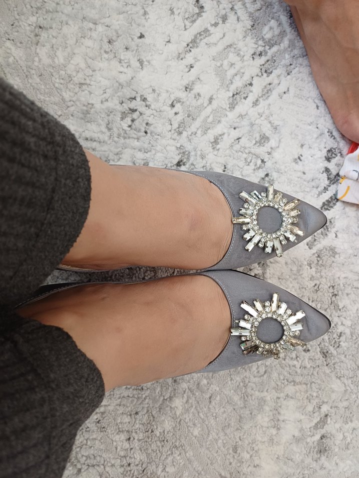 Gri Yılan Desenli Stiletto Topuklu Kadın Ayakkabı - Görsel 3