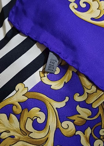 Zincir Detaylı Parlak Mor Kadın Fular eşarp - Görsel 2