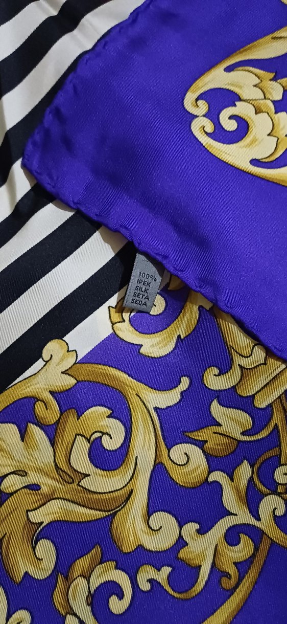 Zincir Detaylı Parlak Mor Kadın Fular eşarp - Görsel 2