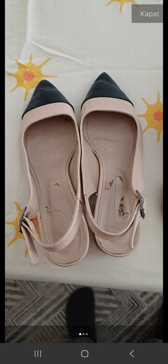 Zincir Detaylı Bej Stiletto Kadın Ayakkabı - Görsel 2