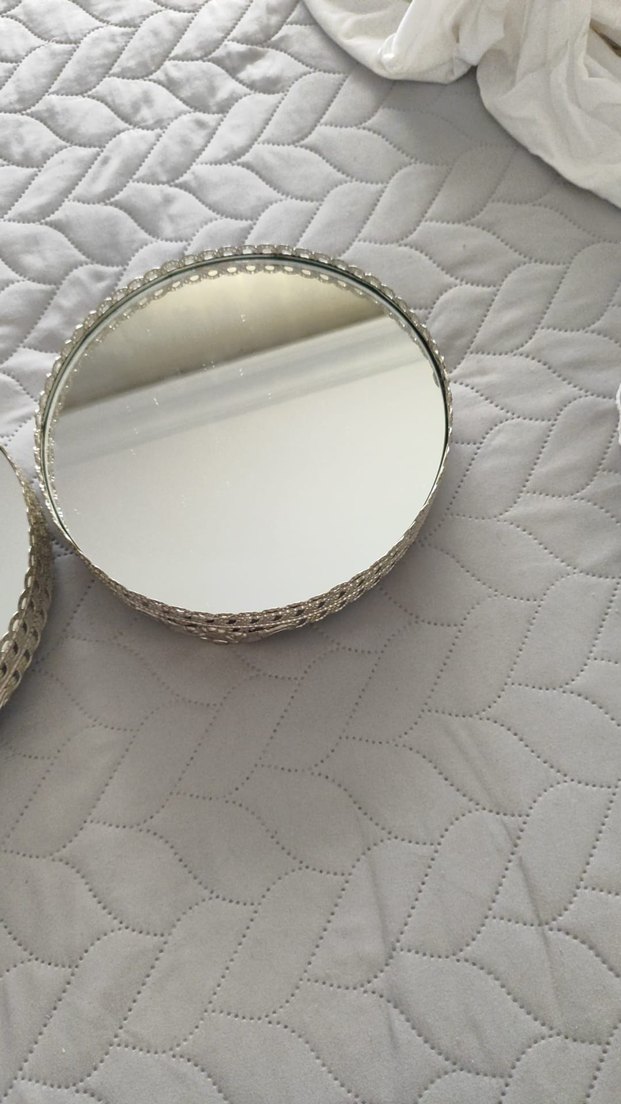 Bej Parlak Yuvarlak Dekoratif Aynalar - Görsel 2