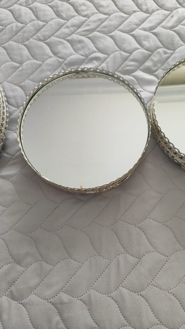 Bej Parlak Yuvarlak Dekoratif Aynalar - Görsel 3