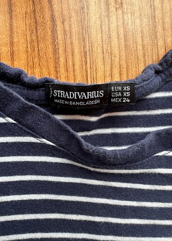 Stradivarius Lacivert Beyaz Çizgili Hamile Tişört