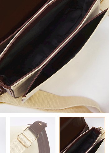 Bej Süet Modern Klasik Kadın Çanta - Görsel 6