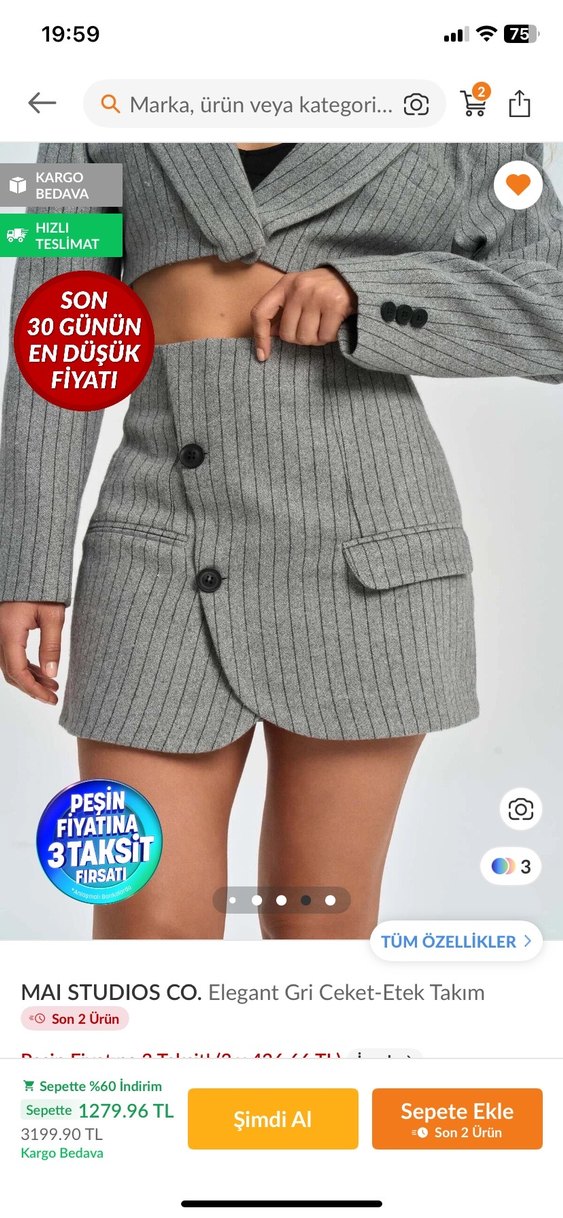 Mai Collection Etek Ceket Takım - Görsel 4