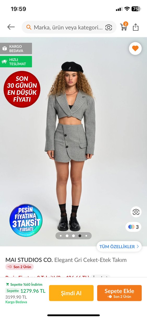 Mai Collection Etek Ceket Takım - Görsel 3