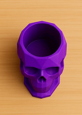 Mor Kafatası Şeklinde Kalemlik - Görsel 3