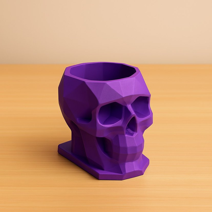 Mor Kafatası Şeklinde Kalemlik - Görsel 2