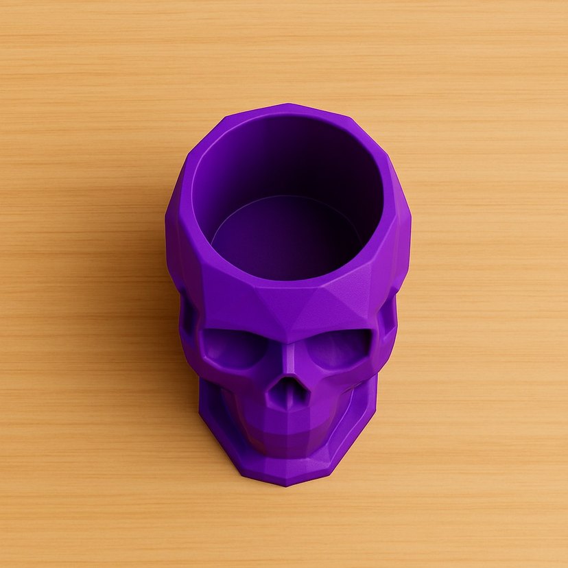 Mor Kafatası Şeklinde Kalemlik - Görsel 3