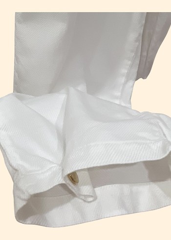 Zara Kadın Beyaz Keten Salaş Midi Pantolon