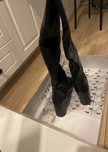 38 Beden siyah Renk Siyah Kadın Deri Çizme
