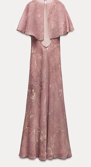 Zara Zara katmanlı desenli pembe elbise