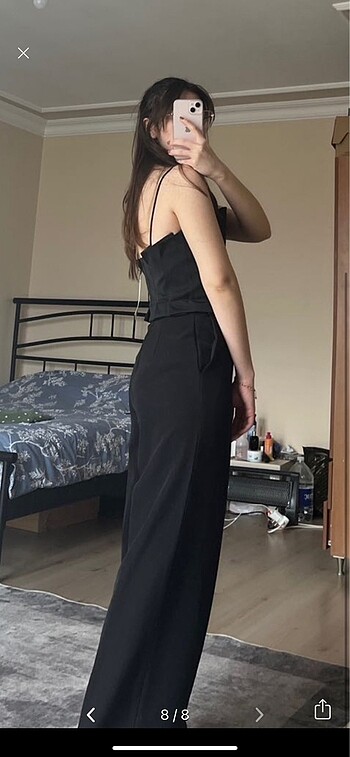 s Beden siyah Renk Zara şık tulum