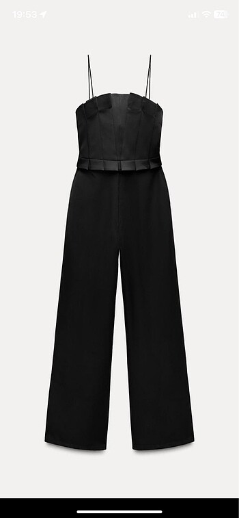 Zara geniş paçalı krep tulum