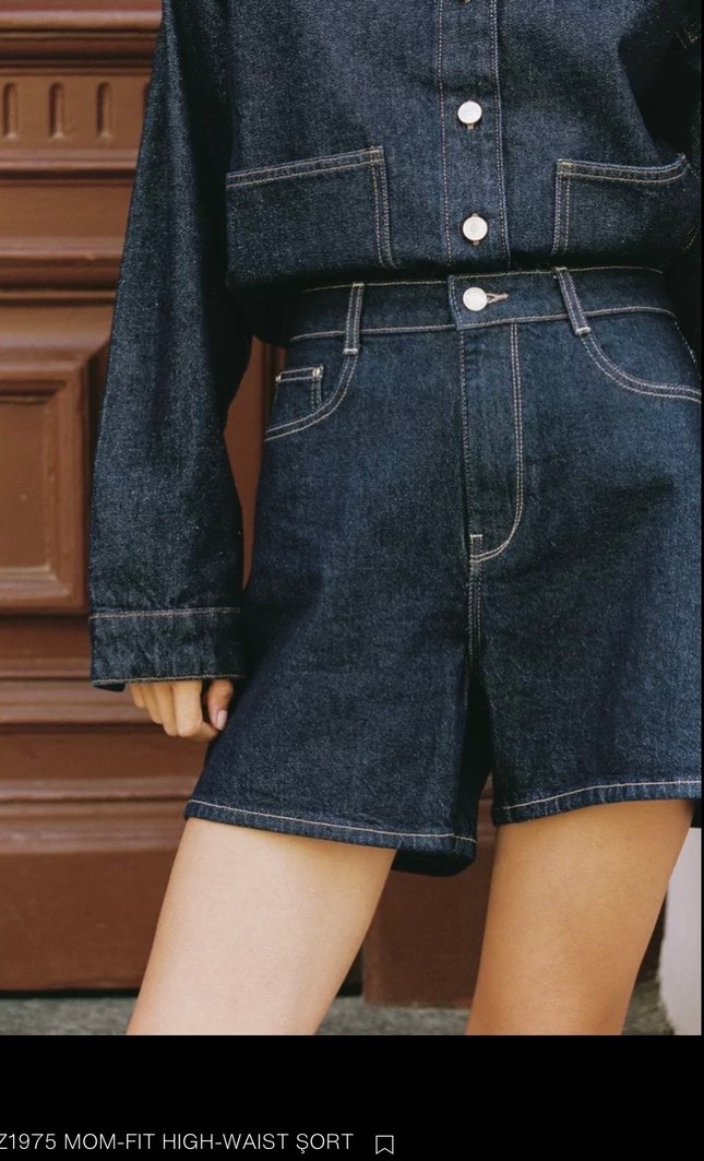 Momfit denim şort - Görsel 2