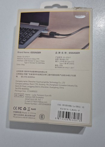 Essager USB 3.0 Alüminyum Adaptör 5A Gri - Görsel 2