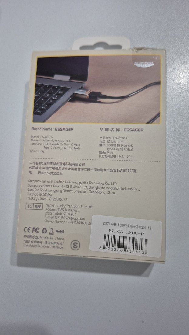 Essager USB 3.0 Alüminyum Adaptör 5A Gri - Görsel 2