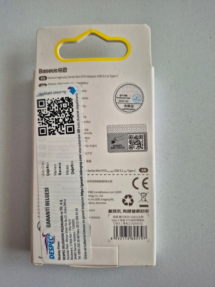 Baseus Mini OTG Adaptör USB 3.1 - Type-C - Görsel 2