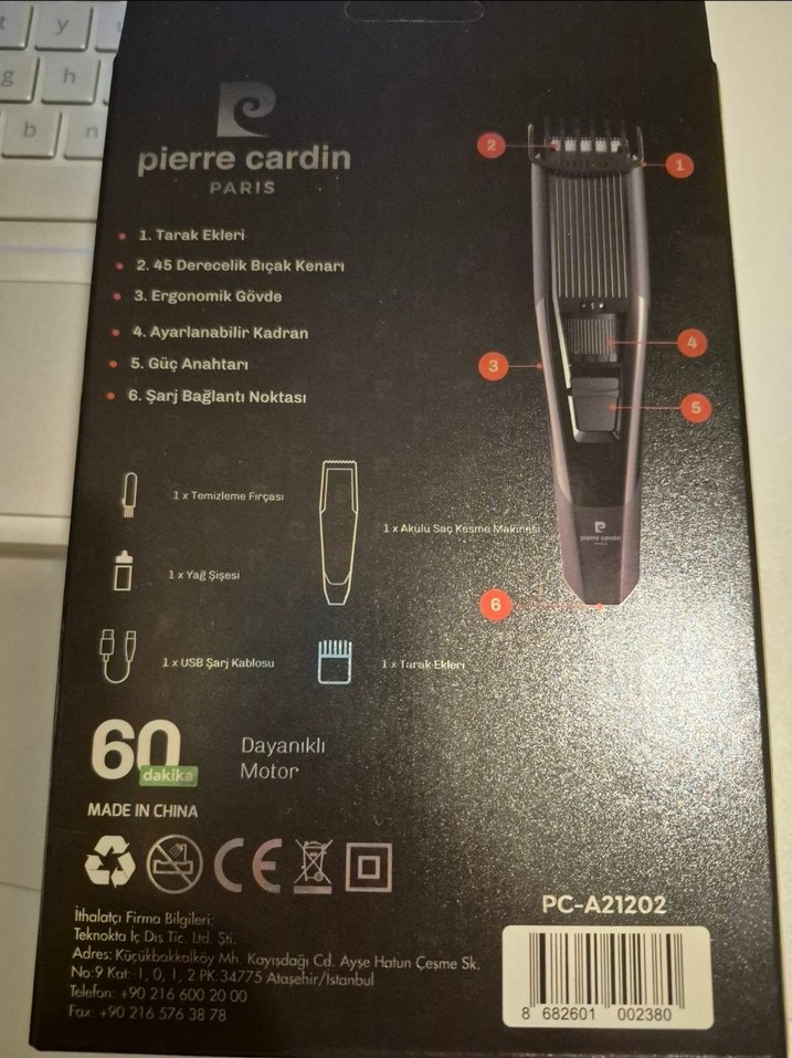 Pierre Cardin PC-A21202 Şarjlı Saç Sakal Düzeltici Siyah - Görsel 2