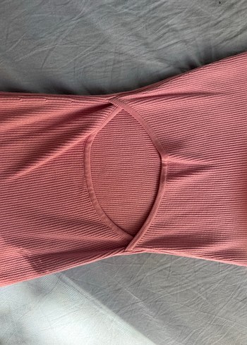 34 Beden Pembe Midi Triko Elbise