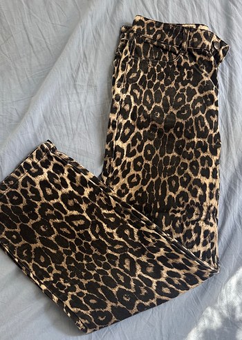 Kadın Leopar Desenli kot Pantolon