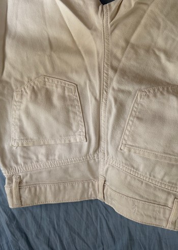 Düğmeli Beyaz Kadın kot Pantolon
