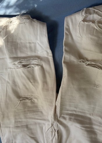LC Waikiki Düğmeli Beyaz Kadın kot Pantolon