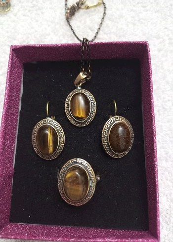 Vintage Haki Boncuklu Kadın Takı Seti - Görsel 8