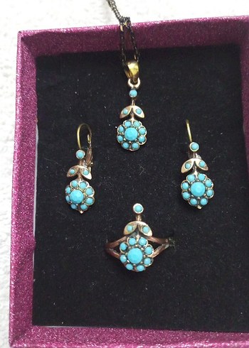 Vintage Haki Boncuklu Kadın Takı Seti - Görsel 10