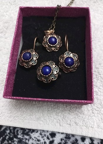 Vintage Haki Boncuklu Kadın Takı Seti - Görsel 3