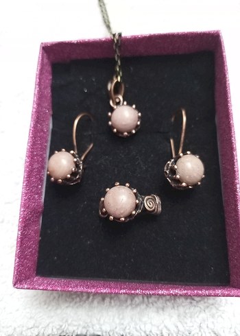 Vintage Haki Boncuklu Kadın Takı Seti - Görsel 4