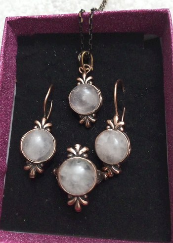 Vintage Haki Boncuklu Kadın Takı Seti - Görsel 5