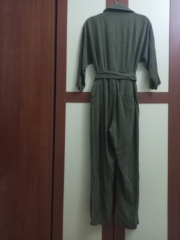 haki Kemerli Kadın Uzun Tulum - Görsel 5