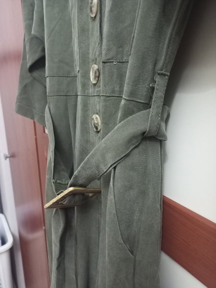 haki Kemerli Kadın Uzun Tulum - Görsel 4