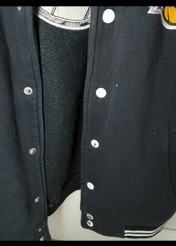 Siyah Baskılı Düğmeli Ceket - Görsel 5