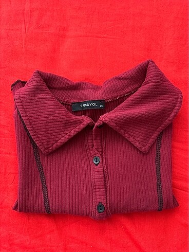 xs Beden bordo Renk Crop bluz
