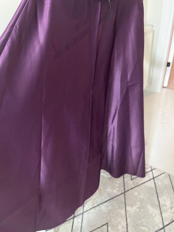Mor Uzun Drapeli Hamile Eteği - Görsel 5