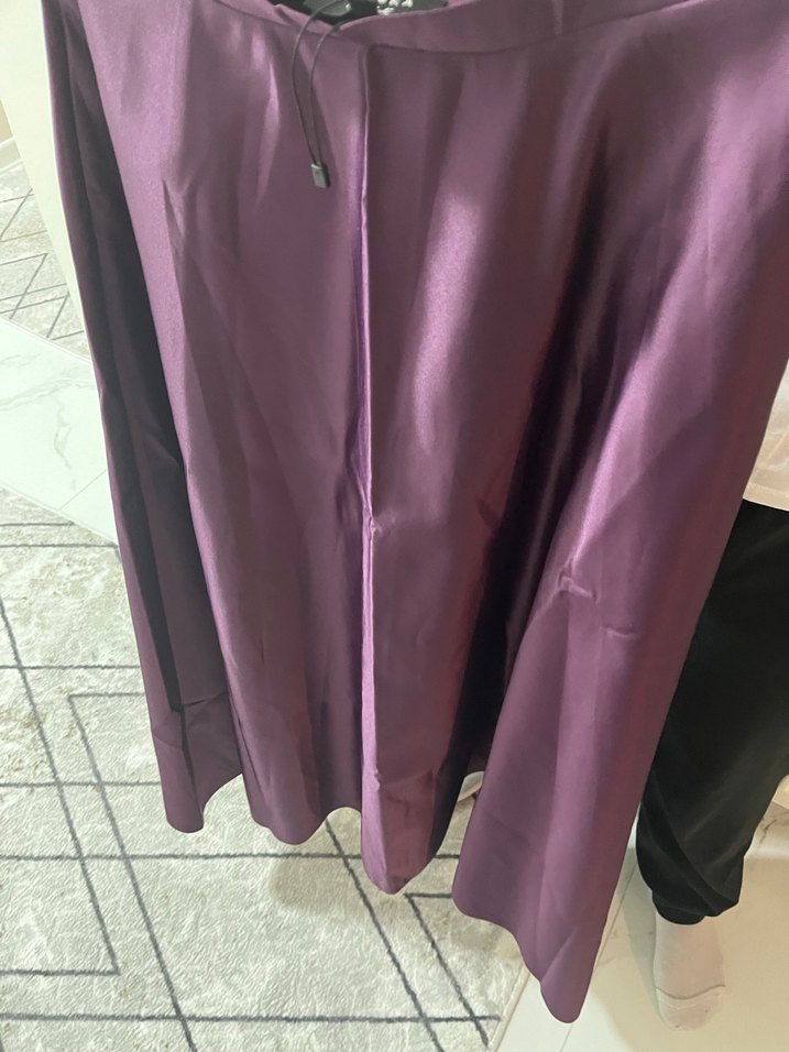 Mor Uzun Drapeli Hamile Eteği - Görsel 3