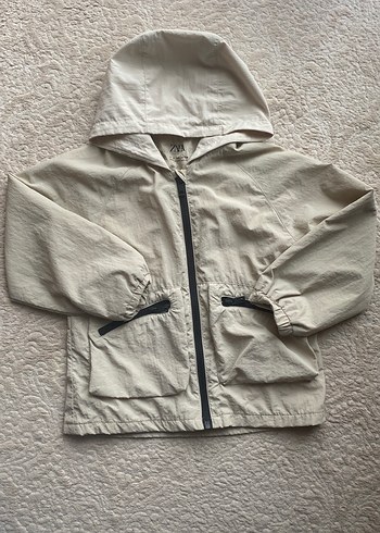 Zara Bej Kapusonlu Hafif Ceket